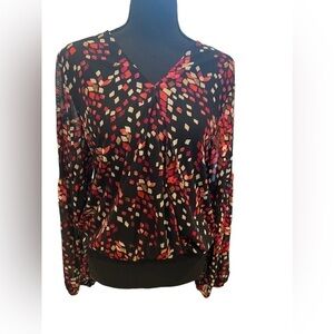 A Love Story Colorful Long Sleeve Blouse XL